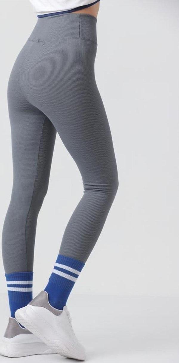 Kallima Antrasit Içi Polarlı Kışlık Yüksek Bel Fitilli Tayt - Image 1