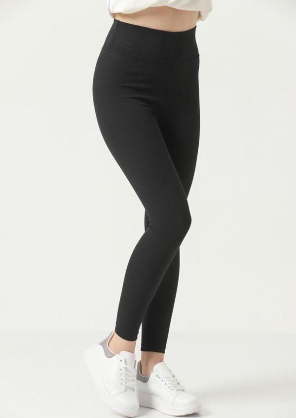 Kallima Siyah Içi Polarlı Kışlık Yüksek Bel Toparlayıcı Fitilli Tayt - Image 1