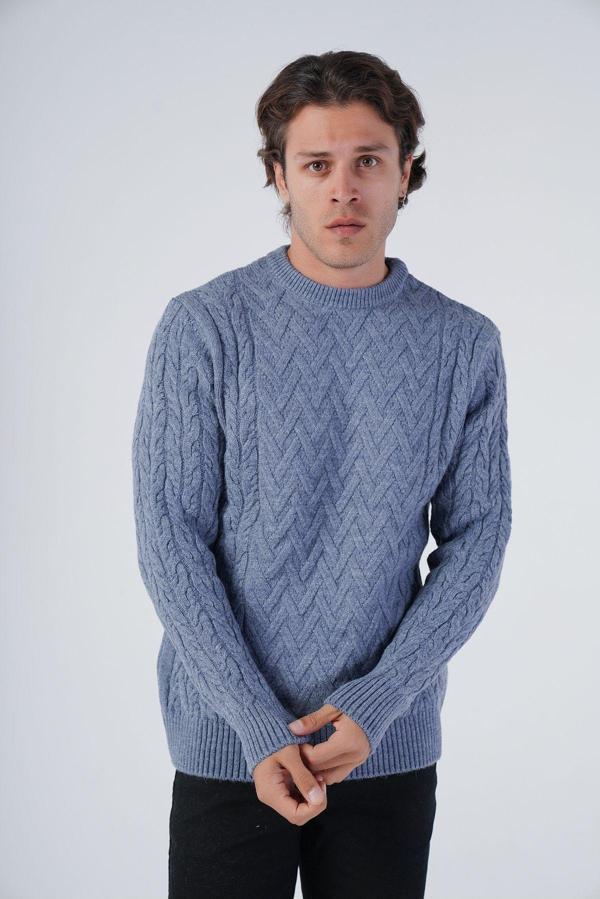 Trist Star Havacı Erkek Yürütme Saç Sepet Örgü Bisiklet Yaka Triko Yün Kazak - Image 1