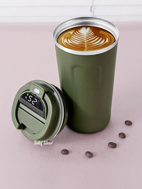 Sedef Silver 380 Ml Dereceli, Dijital Termos, Cay – Kahve Termosu, Mug Bardag Termos - Image 1