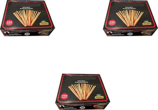 Tahta Ahşap Bambu Çay Kahve Karıştırıcı Çubuk Kaşık - 11 Cm. - 500 Adetlik 3 Paket - Image 1