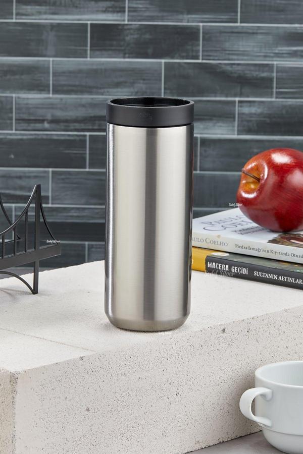 Sedef Silver Çift Duvarlı Çelik Termos Bardak 500 Ml | Kaliteli Ve Dayanıklı Termos Matara | Termos Kupa  Bardak - Image 1