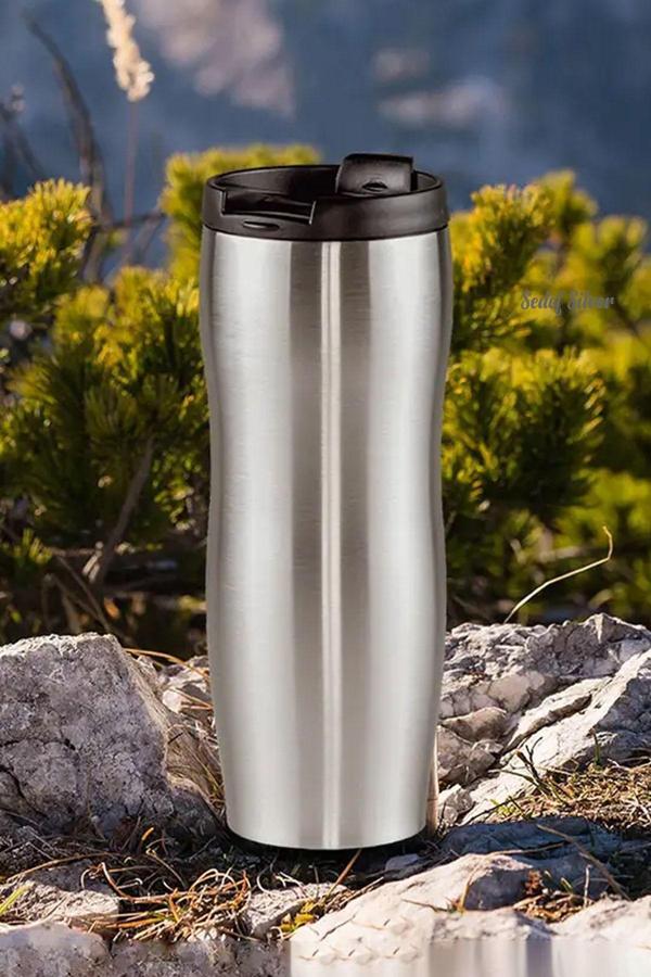 Sedef Silver Çift Katman 450 Ml Paslanmaz Çelik Kahve Çay Mug Termos Bardak 510 - Image 1