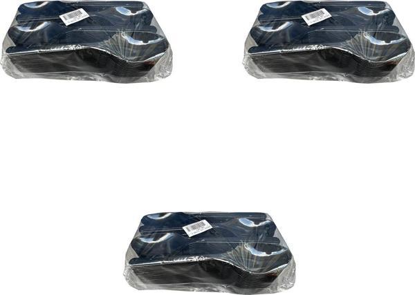 Plastik Siyah Kaşık - Parti Davet Piknik Çorba Yemek Kaşığı - 18 Cm. - 100'lü 3 Paket - Image 1