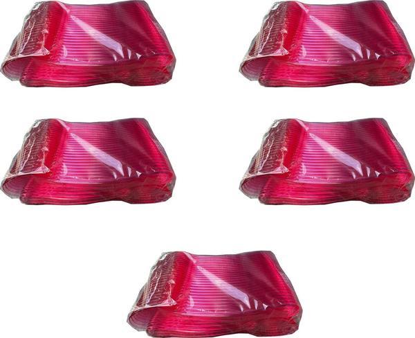 Plastik Şeffaf Pembe Sup Kaşık - Tatlı Dondurma Kaşığı - 12.5 Cm. - 50 Adetlik 5 Paket - Image 1