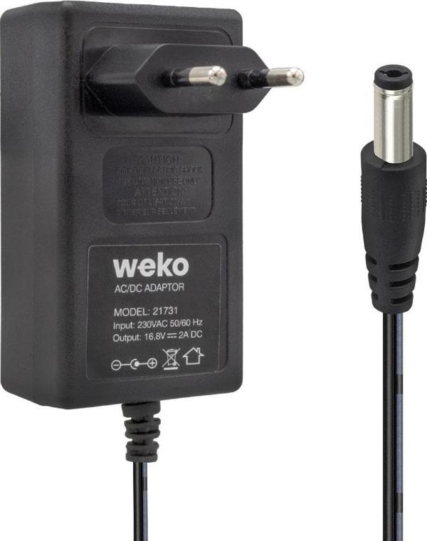 16.8 VOLT - 2 AMPER 5.5*2.5 UÇLU KIRMIZI YEŞİL LEDLİ PRİZ TİPİ ŞARJ ADAPTÖRÜ (5060) - Image 1
