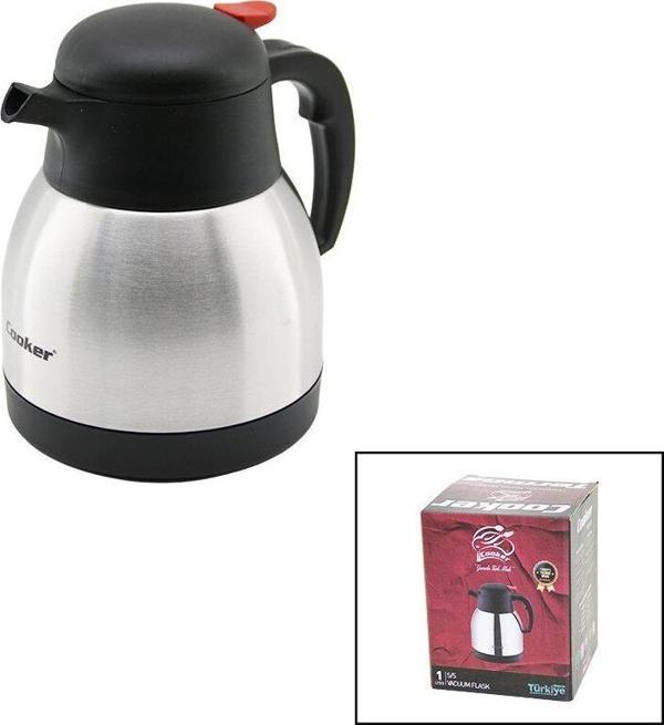 1LT  304 ÇELİK TERMOS INOX SERİSİ 12 SAAT SICAK - 24 SAAT SOĞUK ÇİFT CONTALI KAPAK CKR-2035 (5060) - Image 1