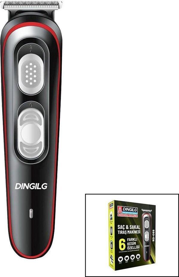 SAÇ - SAKAL KESME TRAŞ MAKİNESİ  6 FARKLI KESİM   USB ŞARJLI   2 KADEME BIÇAK AYARI RD-055 (5060) - Image 1