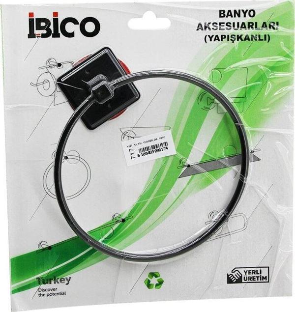 SİYAH   YUVARLAK  METAL  HAVLULUK   YAPIŞKANLI MONTAJ BNY-717 (5060) - Image 1