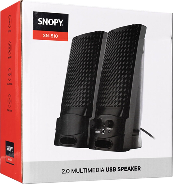 SNOPY SN-510 3 WATT USB 2.0 SİYAH  1+1 SPEAKER (5060) - Image 1