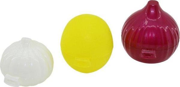 3LÜ  SAKLAMA KUTUSU  LİMON - SOĞAN - SARIMSAK  RENKLİ PLASTİK FİLELİ AMBALAJ (5060) - Image 1