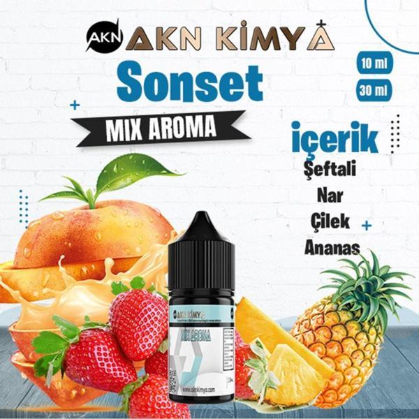 Sonset Mix Aroma Şeftali Çilek Ananas Gıda Aroması 10 ml - Image 1