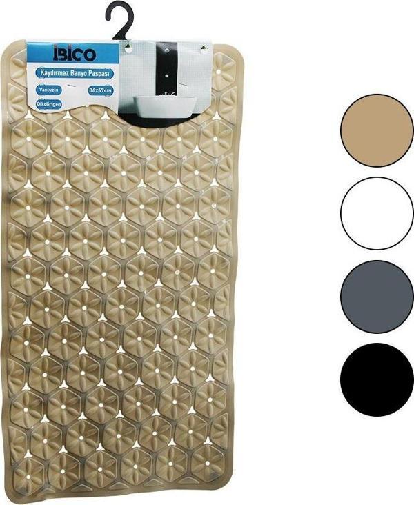 DİKDÖRTGEN - PLASTİK KABARTMA ÇİÇEK DESEN- RENKLİ 92PCS VANTUZ KAYDIRMAZ BANYO- KÜVET PASPAS 36X67CM (5060) - Image 1