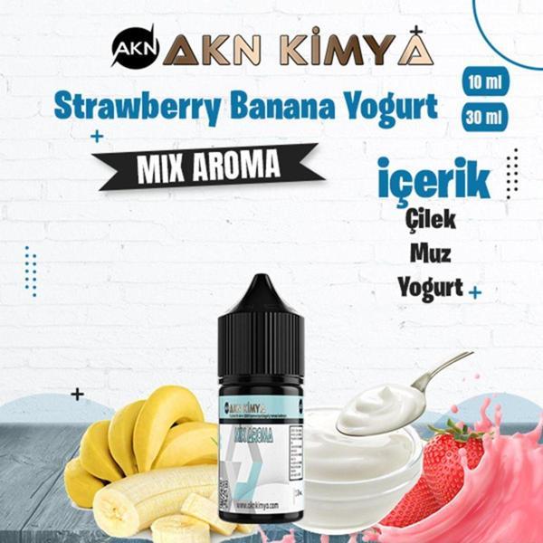 Strawberry Banana Yoğurt Mix Aroma Çilek Muz Yoğurt Gıda Aroması 10 ml - Image 1