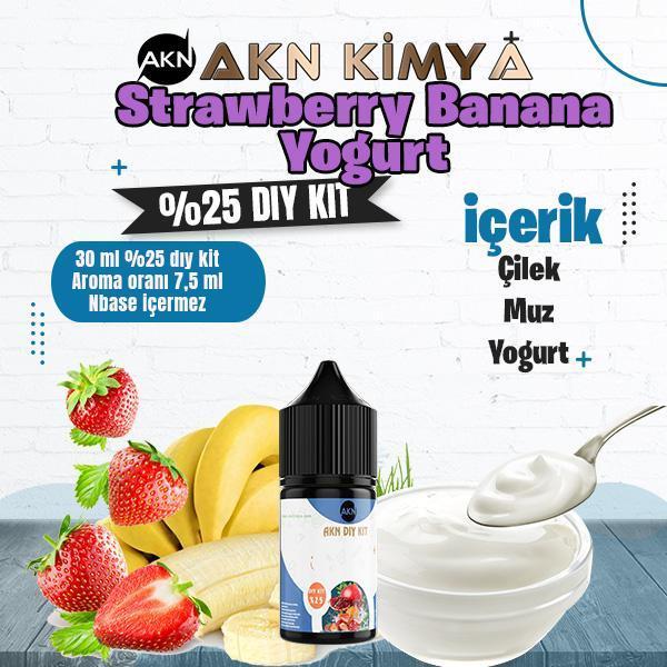 Strawberry Banana Yoğurt Yoğun Dıy Kit Çilek Muz Yogurt Gıda Aroması %25 Oranda Aroma İçerir (Hazır Değildir ) - Image 1