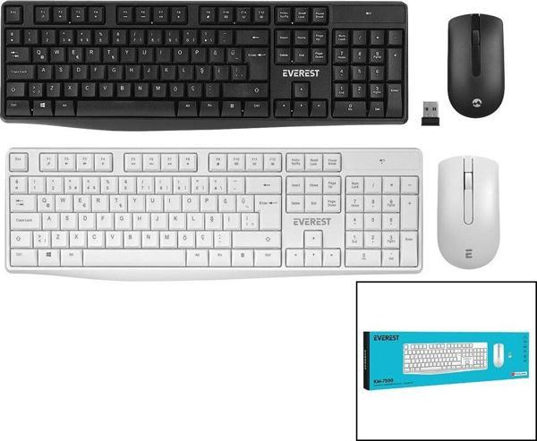 EVEREST KM-7500  KABLOSUZ  MULTİMEDİA  KLAVYE - MOUSE  SETİ   Q KALVYE (5060) - Image 1