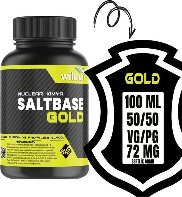 Gold Salt Base 100ml Vg Pg 50-50 72 Mg/ml Bitkisel Gliserin Base E422 - Image 1