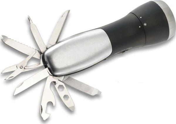 Sedef Silver Mini Katlanır Çakı Kamp Çakısı Fener Çakı Bıçak Aksesuar, Çok Amaçlı Çakı, Çok Amaçlı Fener Seti - Image 1