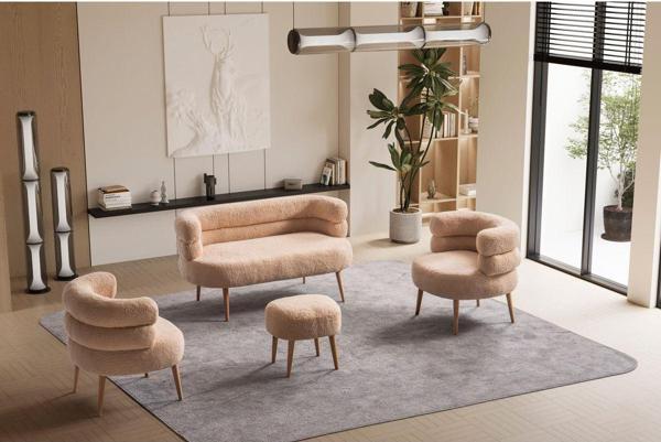 Barella Home Living Barel Özel Tasarım Çay Seti Koltuk Takımı,Berjer Ve Puf (Ofis Balkon Cafe Bahçe Salon Mobilyası) (4) - Image 1
