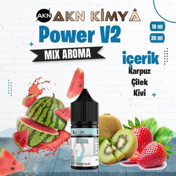 Power V2 Mix Aroma Karpuz Çilek Kiwi Gıda Aroması 10 ml - Image 1