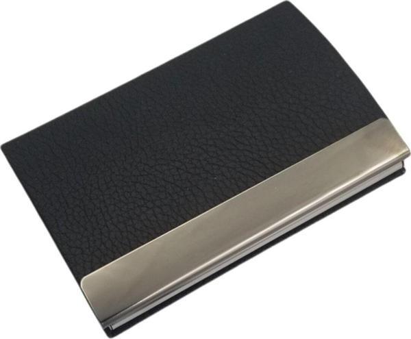 Sedef Silver Suni Deri Kadife Iç Kaplama Metal Kartlık Kartvizitlik - Image 1