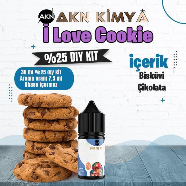I Love Cookie Yoğun Dıy Kit Bisküvi Çikolata Gıda Aroması %25 Oranda Aroma İçerir (Hazır Değildir ) - Image 1