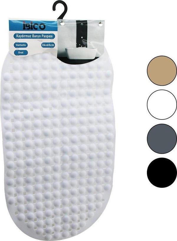 OVAL - PLASTİK KABARTMA TOP DESENLİ - RENKLİ 63PCS VANTUZLU KAYDIRMAZ BANYO - KÜVET PASPASI 34X65CM (5060) - Image 1