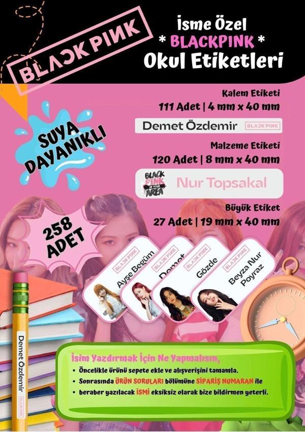 Blackpink Okul Etiketi Defter Etiketi Kalem Etiketi Kişiye Özel Suya Dayanıklı İsim Yazılabilien - Image 1