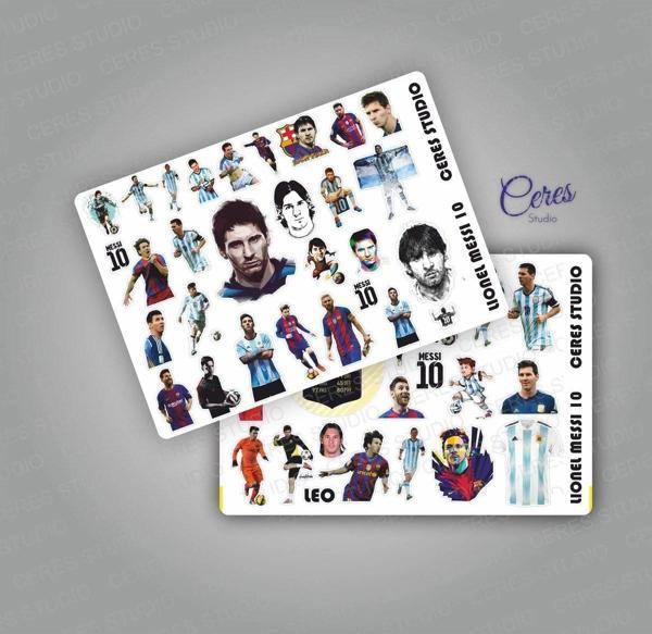 Lionel Messi Leo 10 Sticker Etiket 2 Sayfa 55 Adet Etiket - Image 1