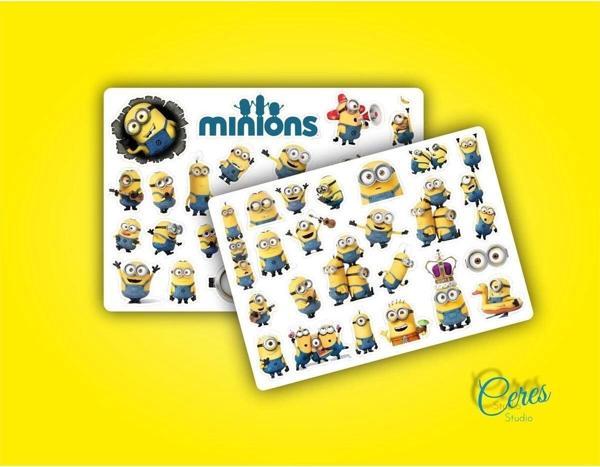 Minions Minyonlar Sticker Etiket 2 Sayfa 46 Adet Etiket - Image 1