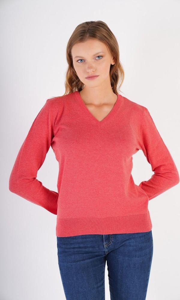 Trist Star Nar Çiçeği %100 Organik Pamuk V Yaka Triko Kazak Bluz - Image 1