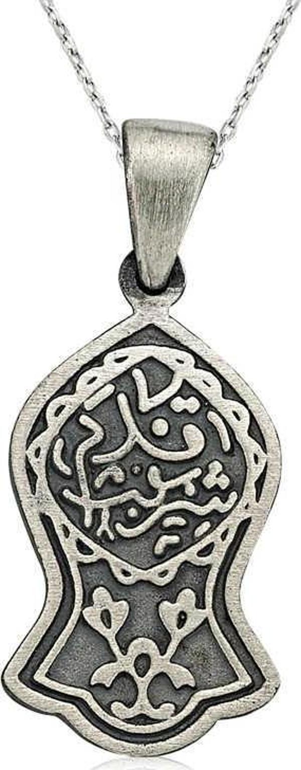 Gümüş Kadem-i Şerif Kolye SL1577 - Image 1