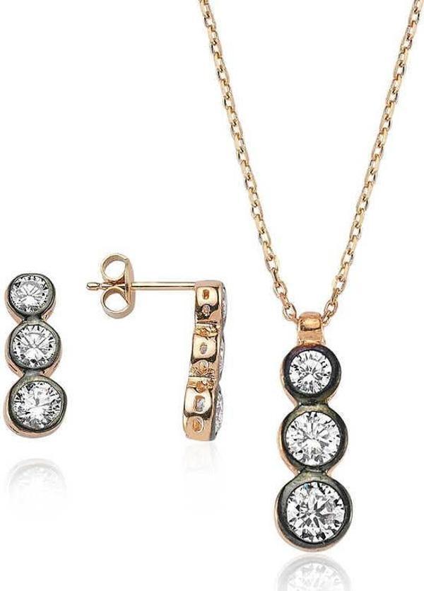 Gümüş Üç Taş Tria Bayan Set SL2263 - Image 1