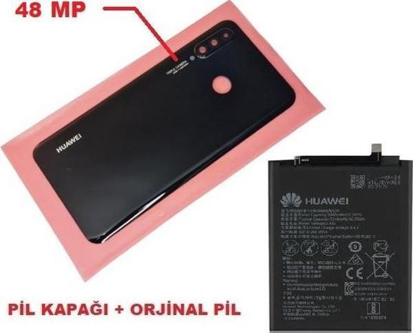 Tkgz Huawei P30 Lite Arka Pil Batarya Kapağı + PİL ( Kamera Lensli 48 MP) SİYAH - Image 1