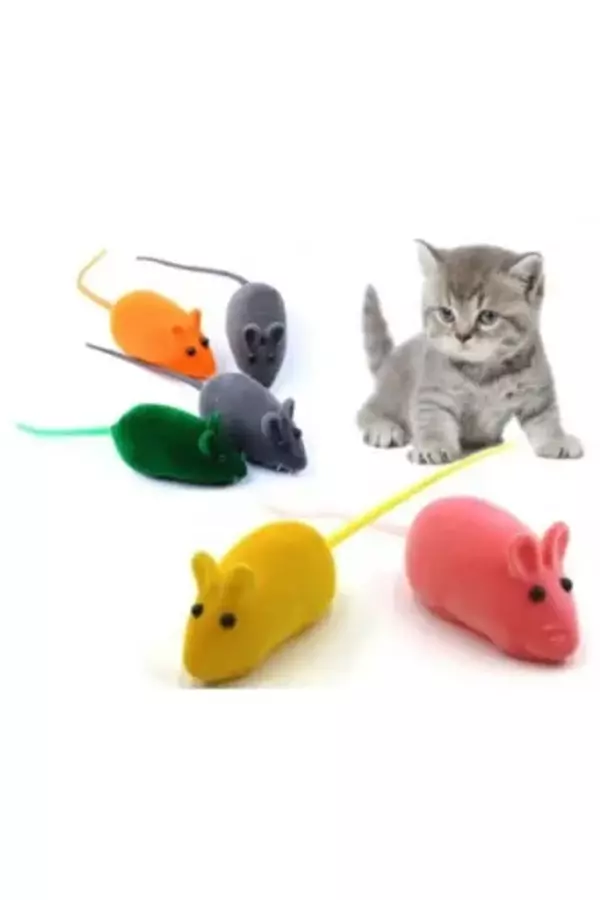 Büro Ev Evcil Hayvanı için 4adet Kedi Eğitim Oyun Fare Seti - Image 1