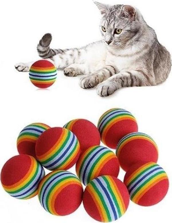 Büro Ev Evcil Hayvanı için 3ADET 4,2CM Renkli Sünger Kedi Köpek Çiğneme Topu - Image 1