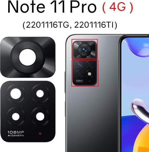 Tkgz Xiaomi REDMİ NOTE 11 PRO  Arka Kamera Camı Lens Yapışkanlı - Image 1