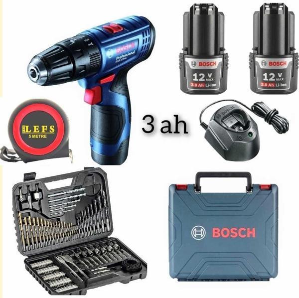 Bosch Gsb 120 Li Darbeli Vidalama (3 Ah Çift Batarya) + 103 Parça Uç Ve Aksesuar Seti - Image 1
