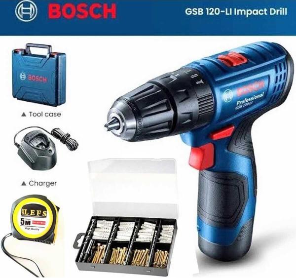 Bosch Gsb 120 Li Darbeli Vidalama (Tek Akü) ,Bosch 173 Parça Vidalama Ve Sabitleme Seti Ve Metre - Image 1