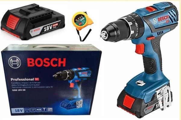 Bosch Gsb 18 V 28 Darbeli Çift Bataryalı Akülü Vidalama (Karton Kutulu - Image 1