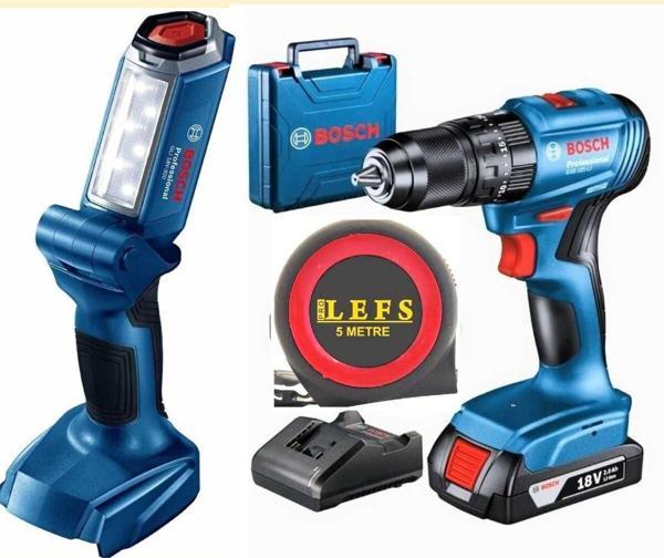 Bosch Gsb 185 Li Tek Batarya Darbeli Matkap Vidalama Ve Glı 18 V-300 Şarjlı El Feneri - Image 1