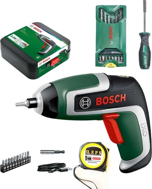 Bosch Ixo 7 Akülü Mini Vidalama , X-Line 15 Parça Mini Aksesuar Seti ,Bosch Tornavida Ve Metre - Image 1