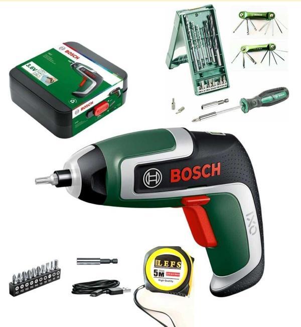 Bosch Ixo 7 Akülü Mini Vidalama , X-Line 15 Parça Mini Aksesuar Seti ,Allen Set, Tornavida Ve Metre - Image 1