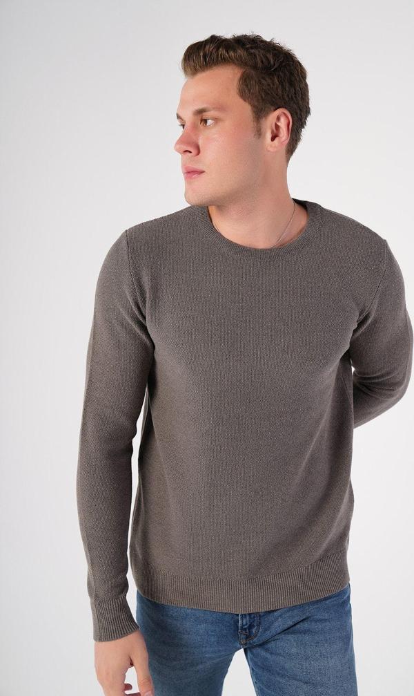 Trist Star S Kahve Erkek Bisiklet Yaka Triko Kazak Trıst-1194 - Image 1