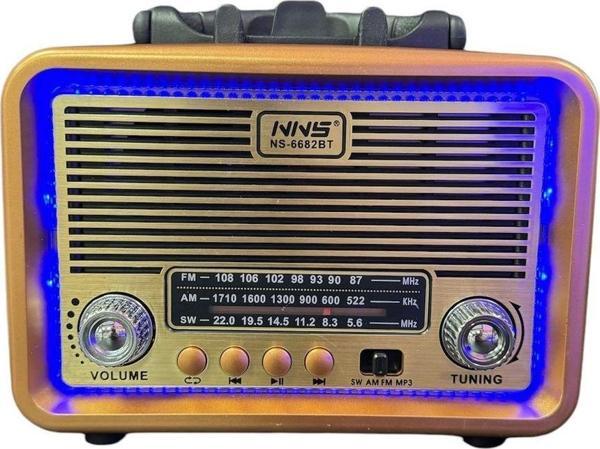Nns Ns-6682 Usb / Tf Kart / Fm Retro Taşınabilir Bluetooth Hoparlör - Image 1