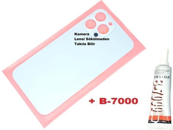 Tkgz İphone 13 PRO MAX Arka Pil Batarya Kapağı (CAM+B-7000) MAVİ - Image 1
