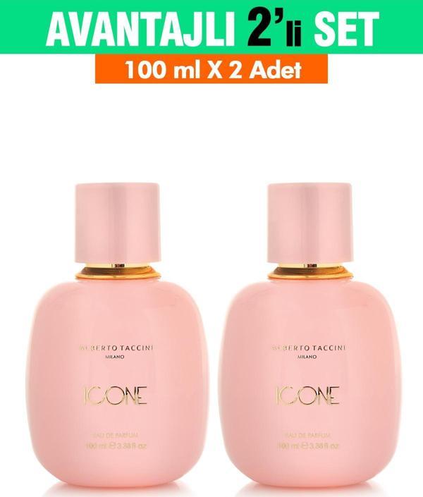 2'Li Set  Alberto Taccini  ICONE Kadın Parfümü - 100 ml - Image 1