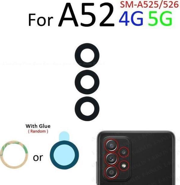 Tkgz Samsung Galaxy A52 Arka Kamera Camı Lens Yapışkanlı - Image 1