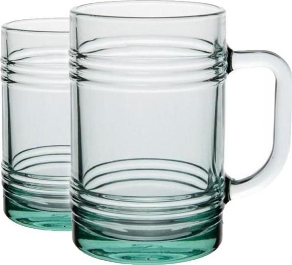 55673 Aware Tın Can 400 ML Cam 2li Kulplu Çay Kahve Meşrubat Bardağı Takımı - Image 1