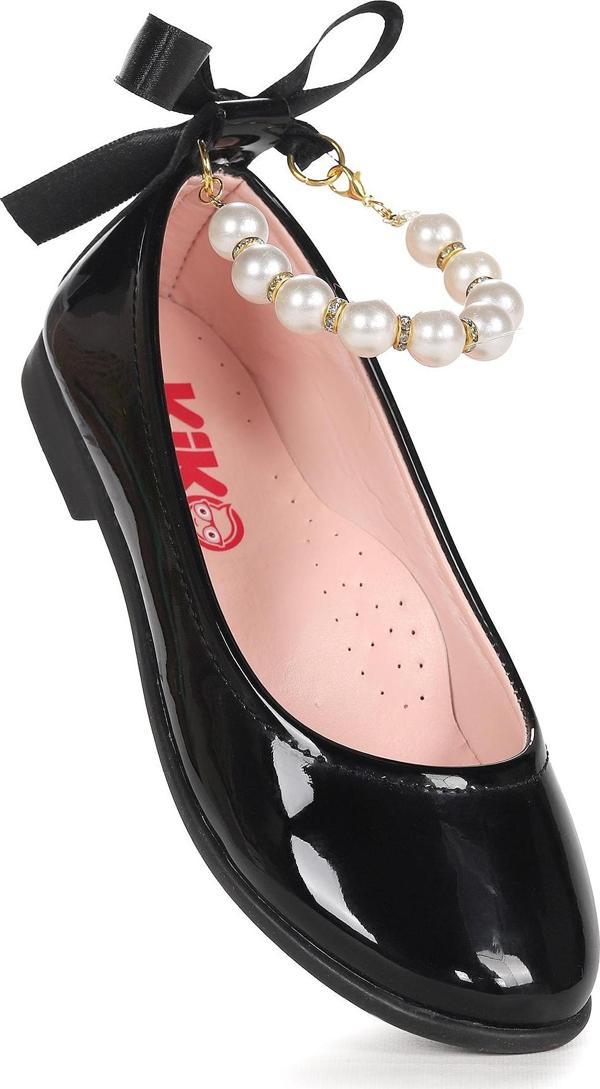  Blanch Rugan  İncili Lastikli Kız Çocuk Babet Ayakkabı - Image 1